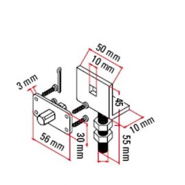 Ensemble Patte Réglable et Axe carré Cms pour T Mode M