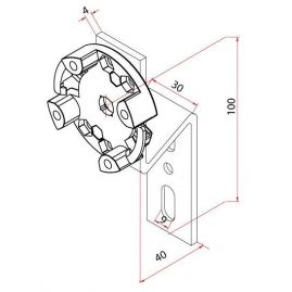 Support avec Dépassement 40 mm pour T Mode