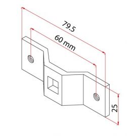 Support pour Axe Carré 10 mm pour T Mode